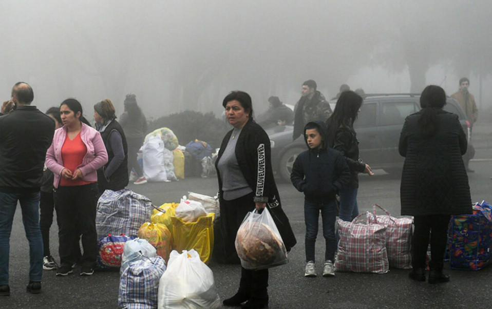 Armenians moved from Karabakh leave Armenia