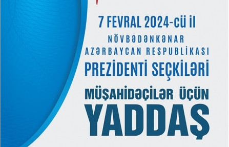 MSK müşahidəçilər üçün yaddaş kitabçası hazırlayıb