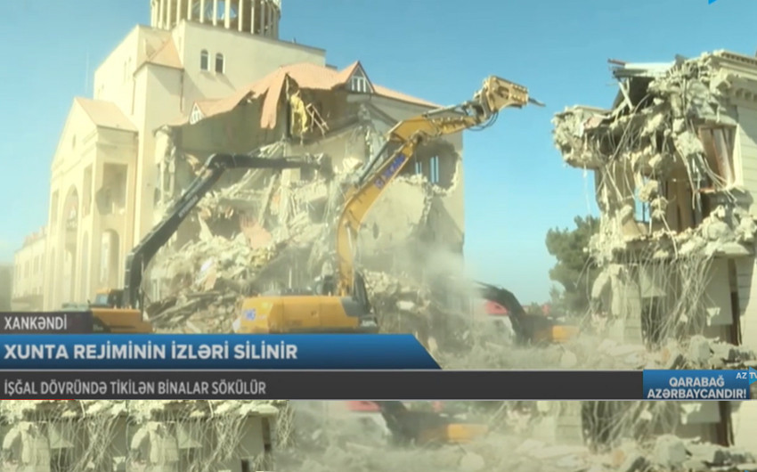 “Parlament binası” sökülür - <mark>XANKƏNDİDƏ<mark>
