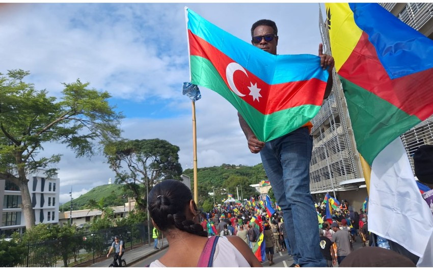 Another protest against French colonialism held in New Caledonia, Azerbaijani flag raised