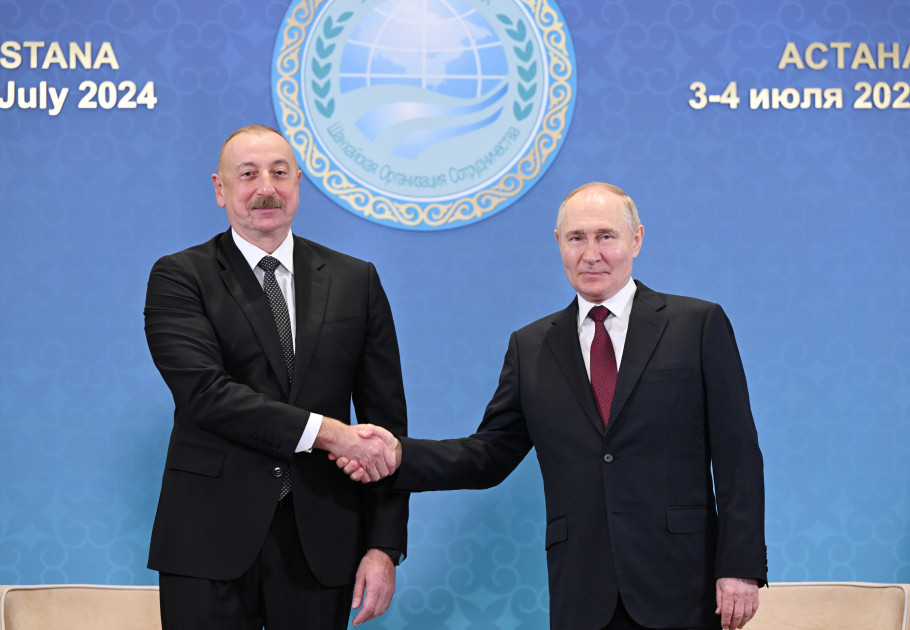 Azerbaijani President Ilham Aliyev’s meeting with Russian President Vladimir Putin commenced in Astana