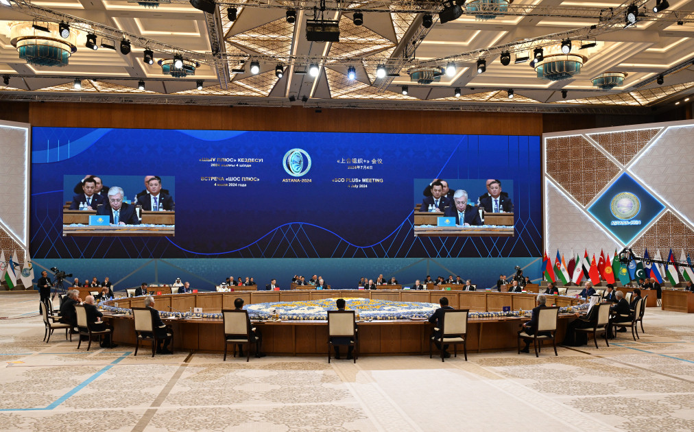 President Ilham Aliyev is attending "SCO plus" meeting in Astana