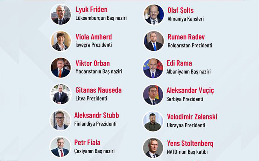Prezident İlham Əliyev Avropa Siyasi Birliyinin 4-cü sammitində 12 ölkə və təşkilat lideri ilə görüşüb