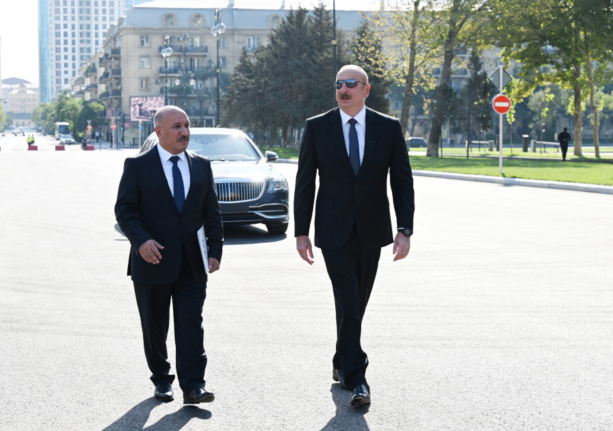 President Ilham Aliyev inaugurates new road built in place of 'Javanshir' bridge in Baku