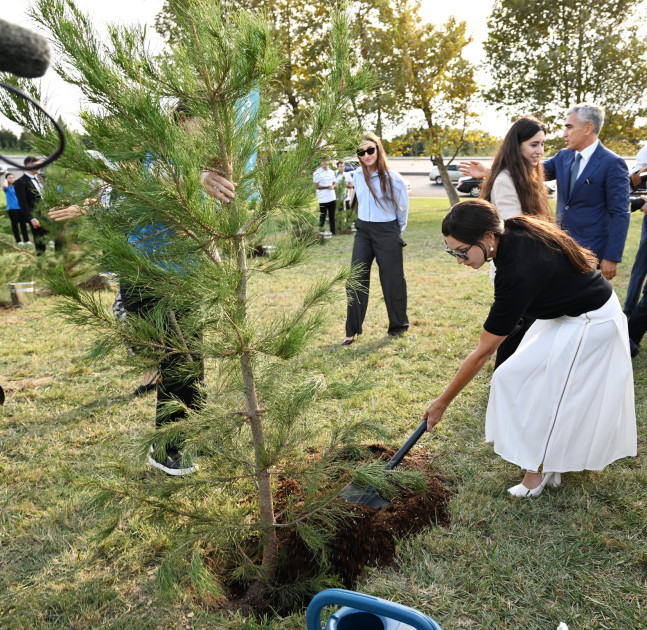 Tree-planting campaign held in “Ganjlik” park in Baku