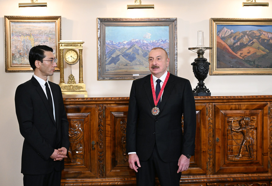 “Chinghiz Aitmatov” Order bestowed upon President Ilham Aliyev in Bishkek