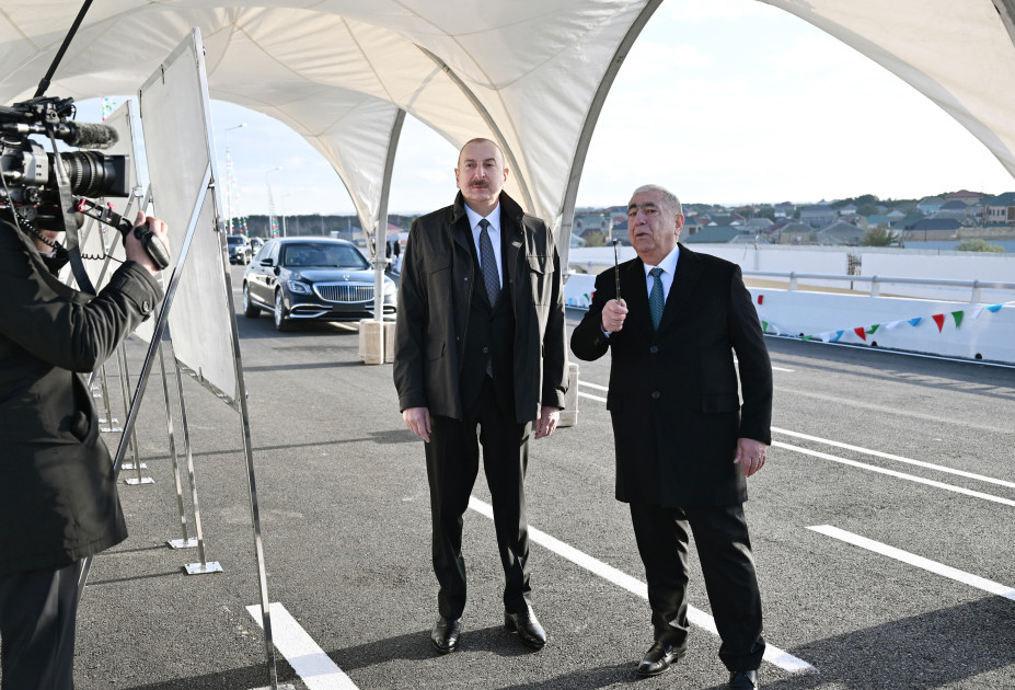 President Ilham Aliyev attended inauguration of Boyukshor–Pirshaghi highway