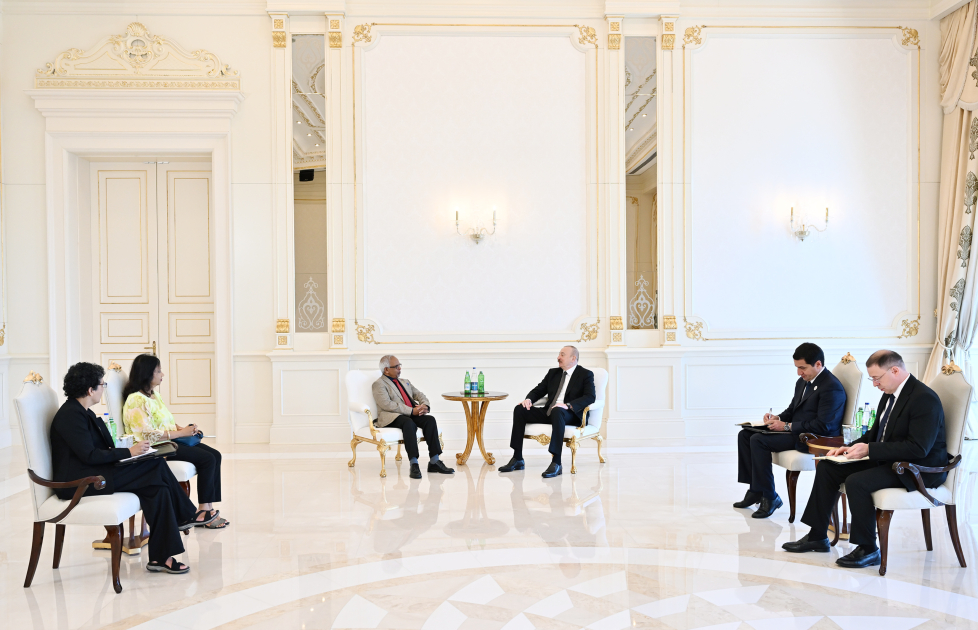 Prezident İlham Əliyev Mavriki Prezidenti ilə görüşüb