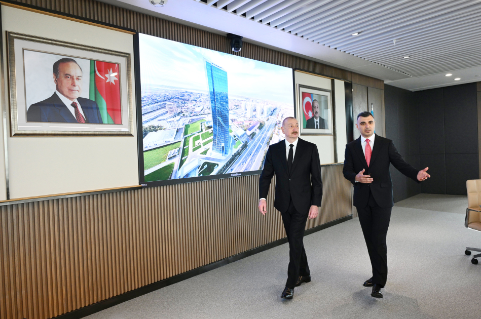 Prezident İlham Əliyev Mərkəzi Bankın yeni binasının açılışında iştirak edib