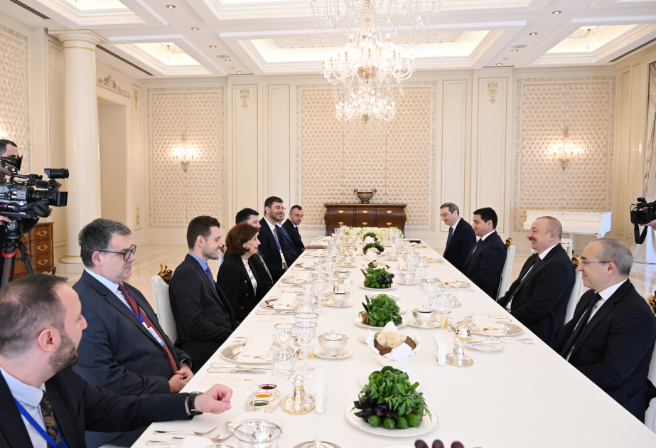 President of Azerbaijan Ilham Aliyev held expanded meeting over lunch with President of North Macedonia