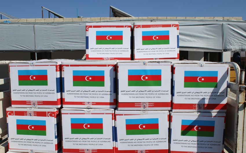 Humanitarian aid sent by Azerbaijan delivered to Syria